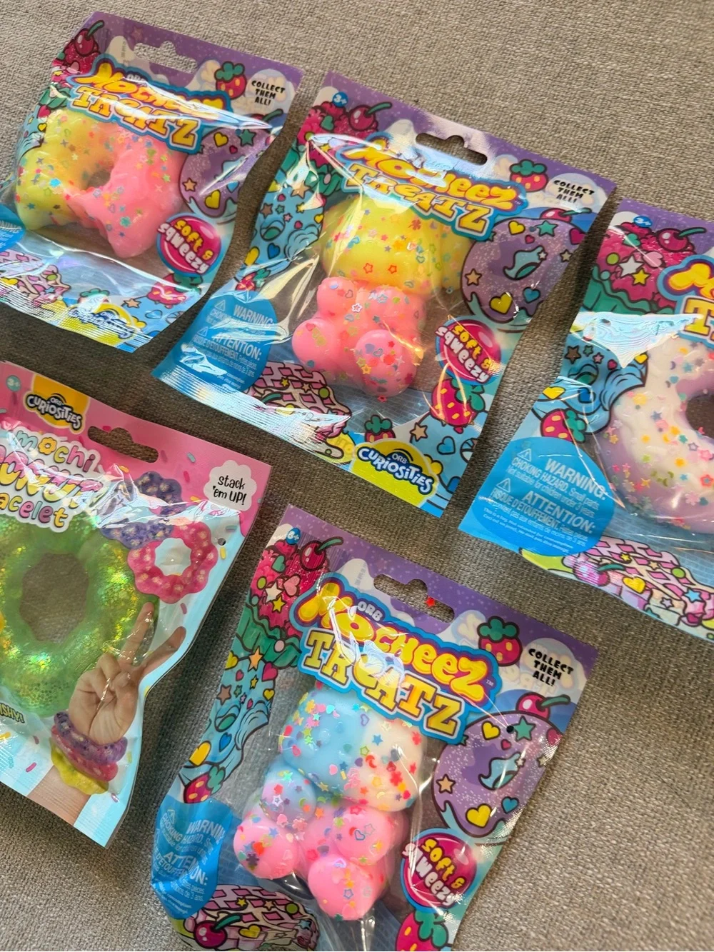 Viral ORB Mocheez Treatz Squishy Toys + Donut Bracelet Lot sensory